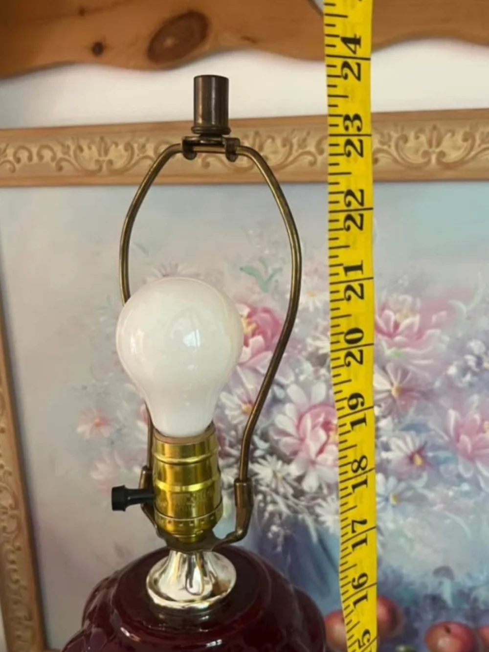 Vintage Carl Falkenstein Red Bubble Glass Lamp — Hollywood Regency